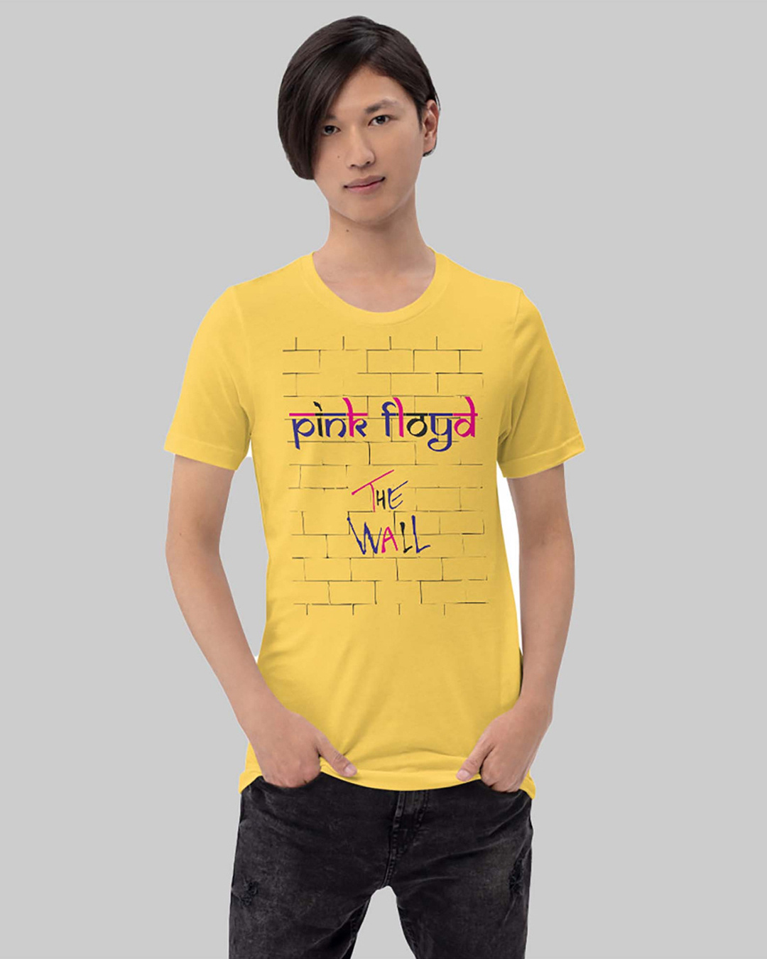 yellow pink floyd t shirt