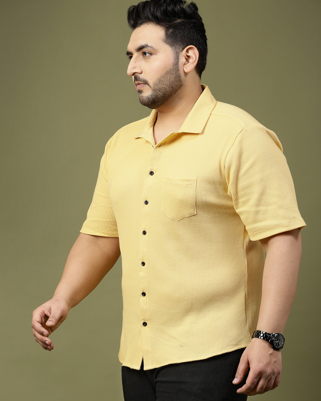 Shop Men's Yellow Plus Size Shirt-Back