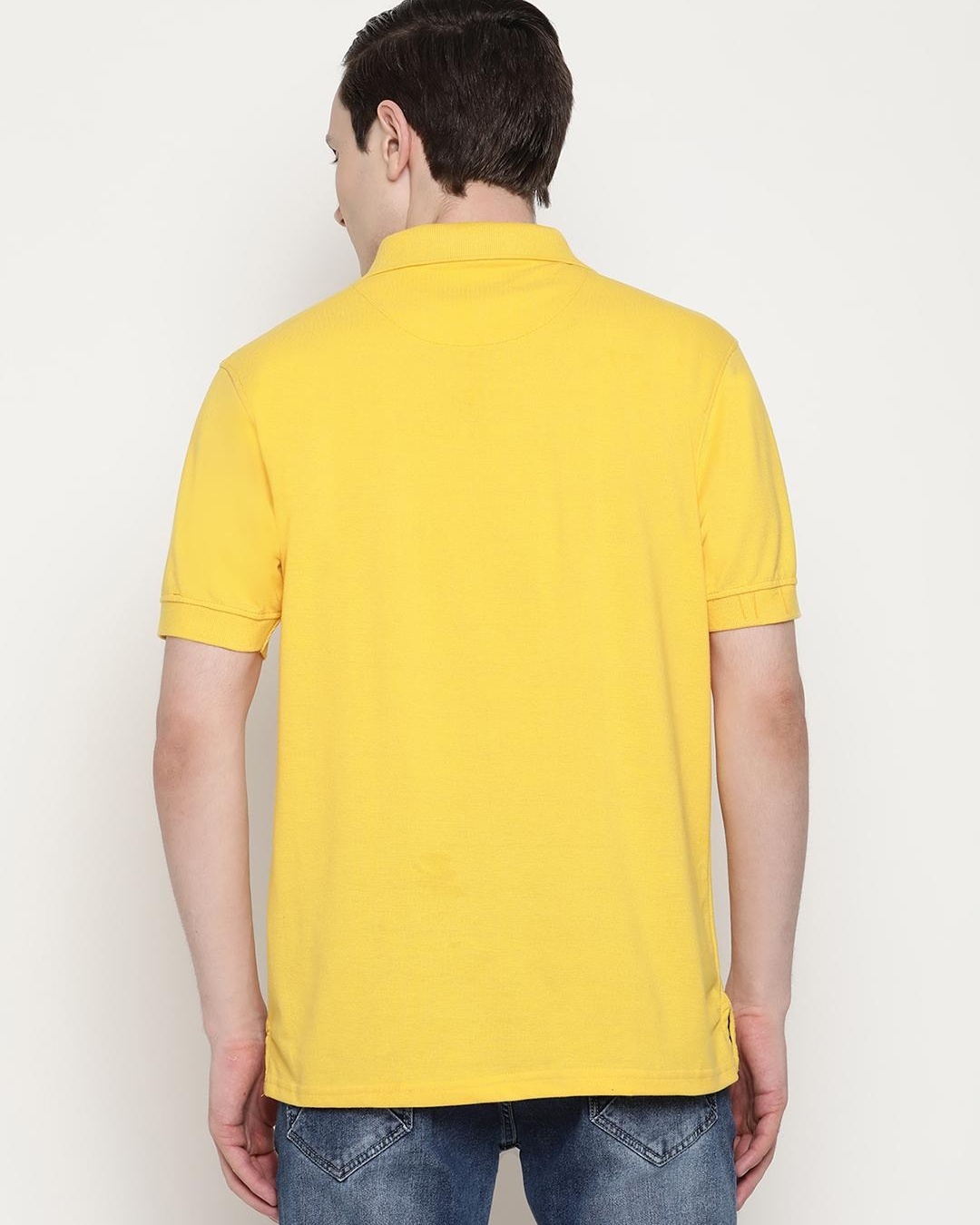 Shop Men's Yellow Slim Fit T-shirt-Back