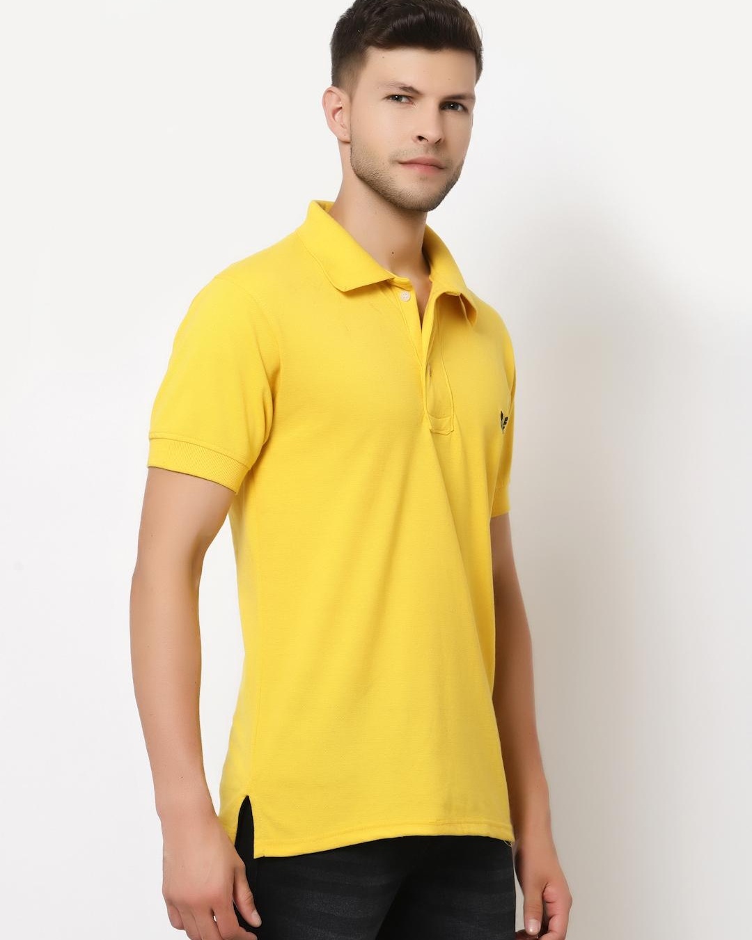 Shop Men's Yellow Slim Fit T-shirt-Back