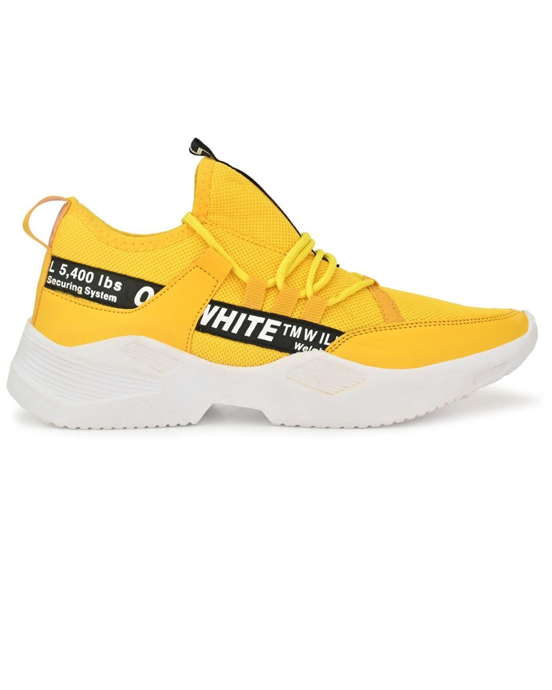 Shop Men's Yellow Printed Sports Shoes-Back