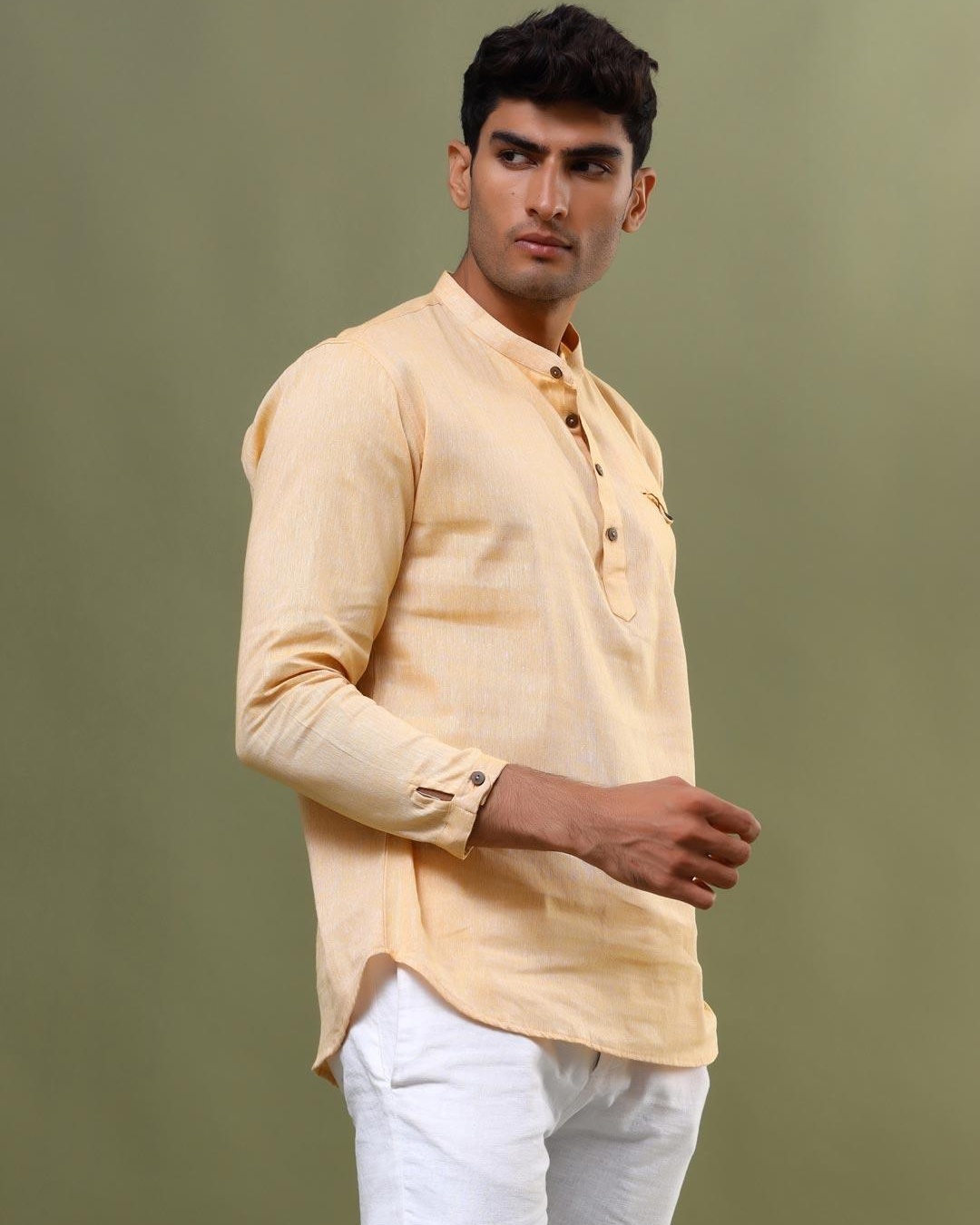 Buy Men's Yellow Short Kurta Online at Bewakoof