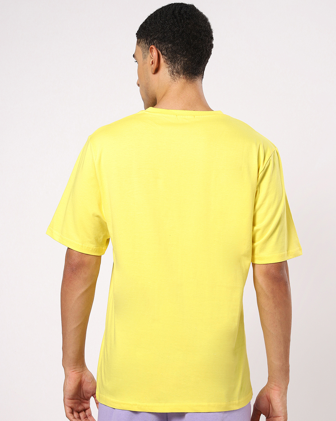 Shop Men's Yellow Snack Graphic Printed Oversized T-shirt-Back