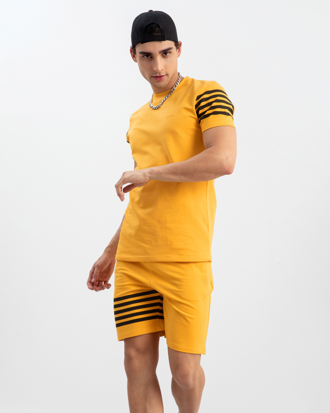 Shop Men's Yellow T-Shirt & Shorts Set-Back