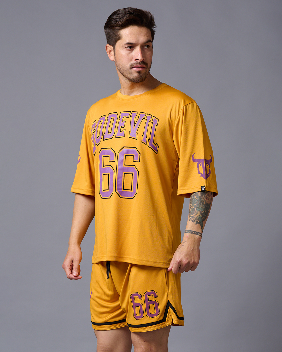 Buy Men's Orange Los Angeles Typography Oversized T-shirt Online at Bewakoof