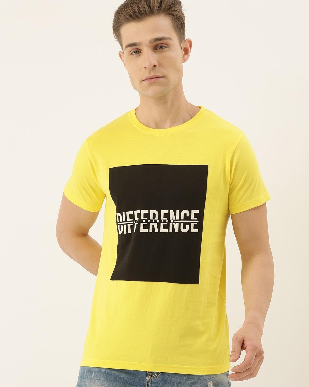 Buy Mens Yellow Typography T Shirt For Men Yellow Online At Bewakoof