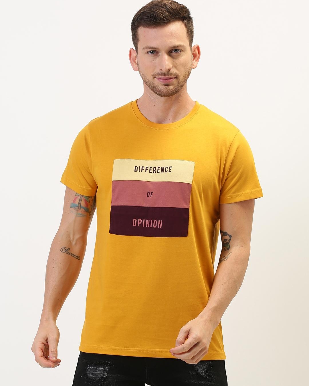 Buy Men's Yellow Typography Tshirt for Men Yellow Online at Bewakoof