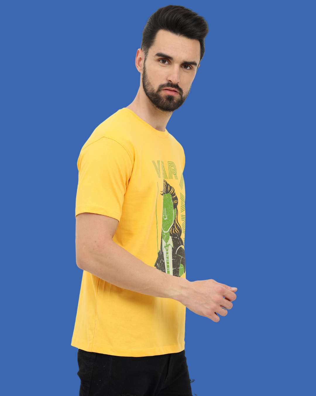 Shop Men's Yellow Variant Graphic Printed T-shirt-Back