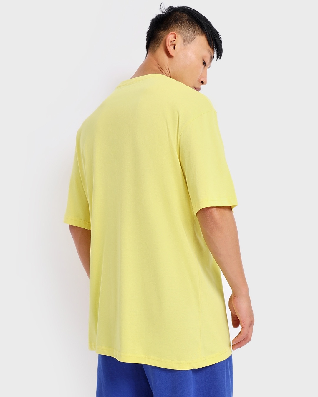 Shop Men's Yellowtail Nasa Meat Ball Typography Oversized T-shirt-Back