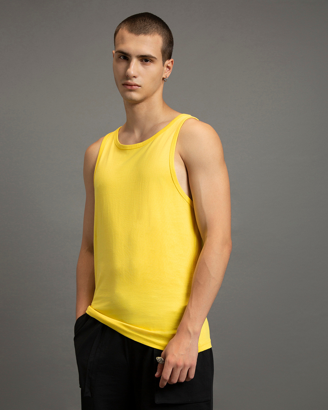 Shop Men's Yellow Oversized Vest-Back