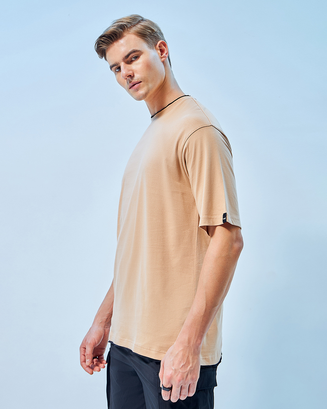 Shop Men's Brown Oversized T-shirt-Back