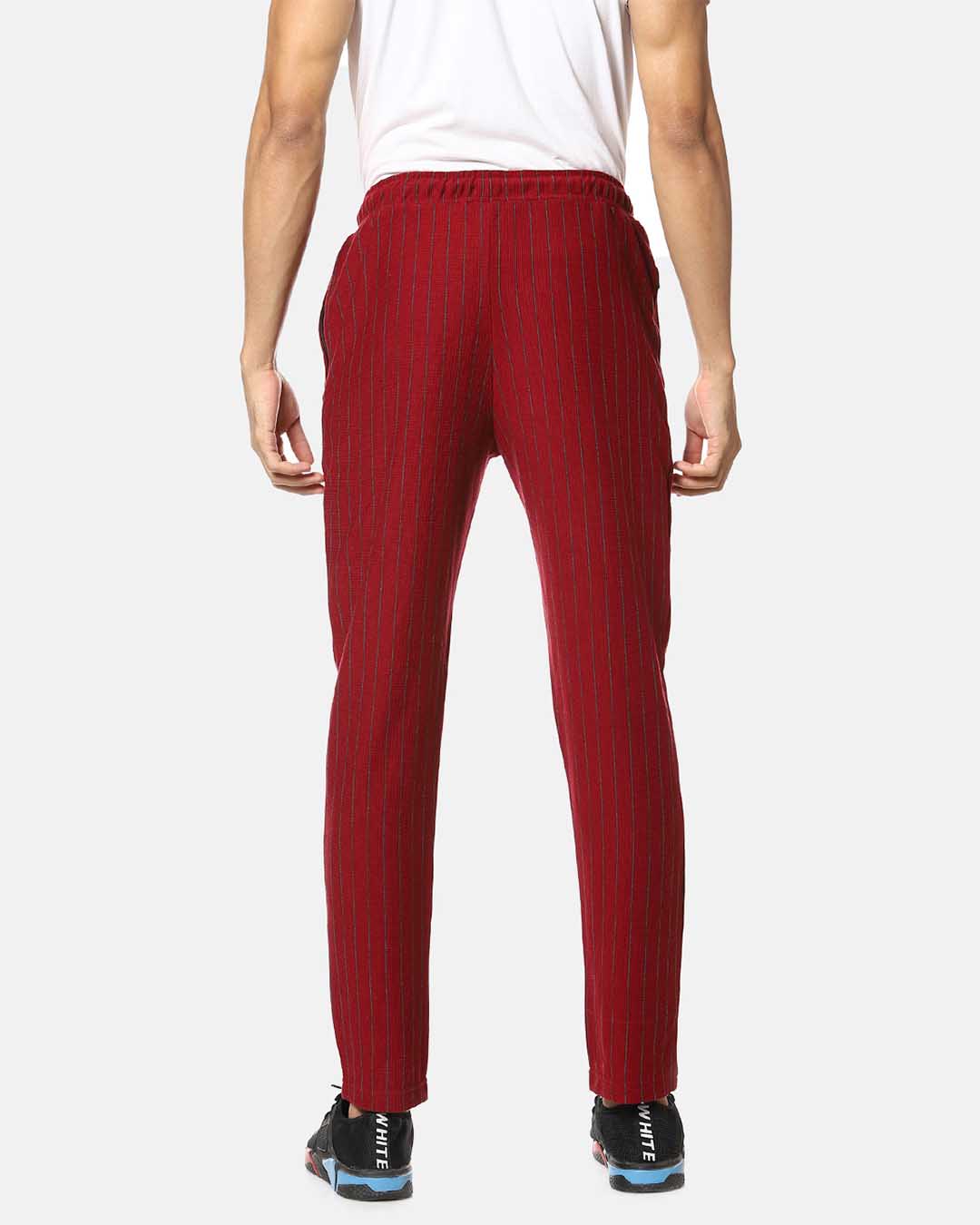Shop Men's Solid Red Track Pants-Back