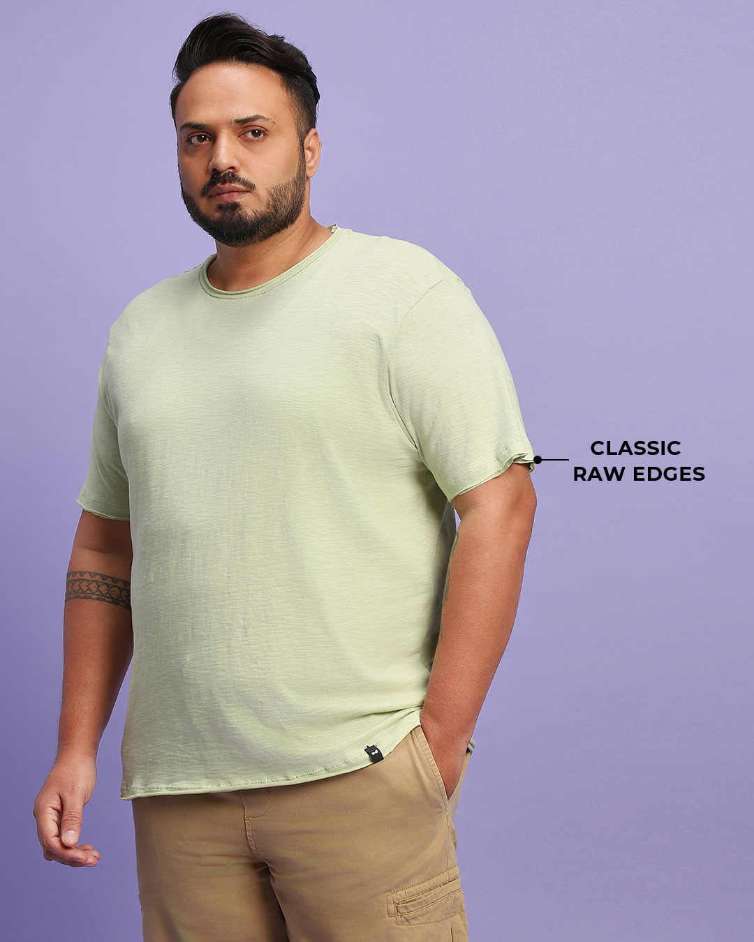 Shop Men's Green Plus Size T-shirt-Back