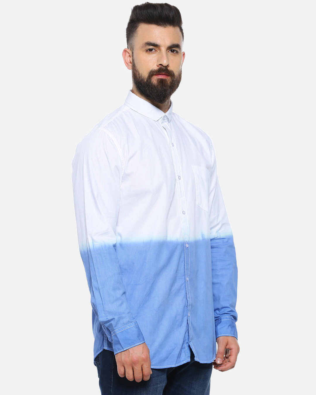 Shop Men Solid Stylish New Trends Casual Spread Shirt-Back
