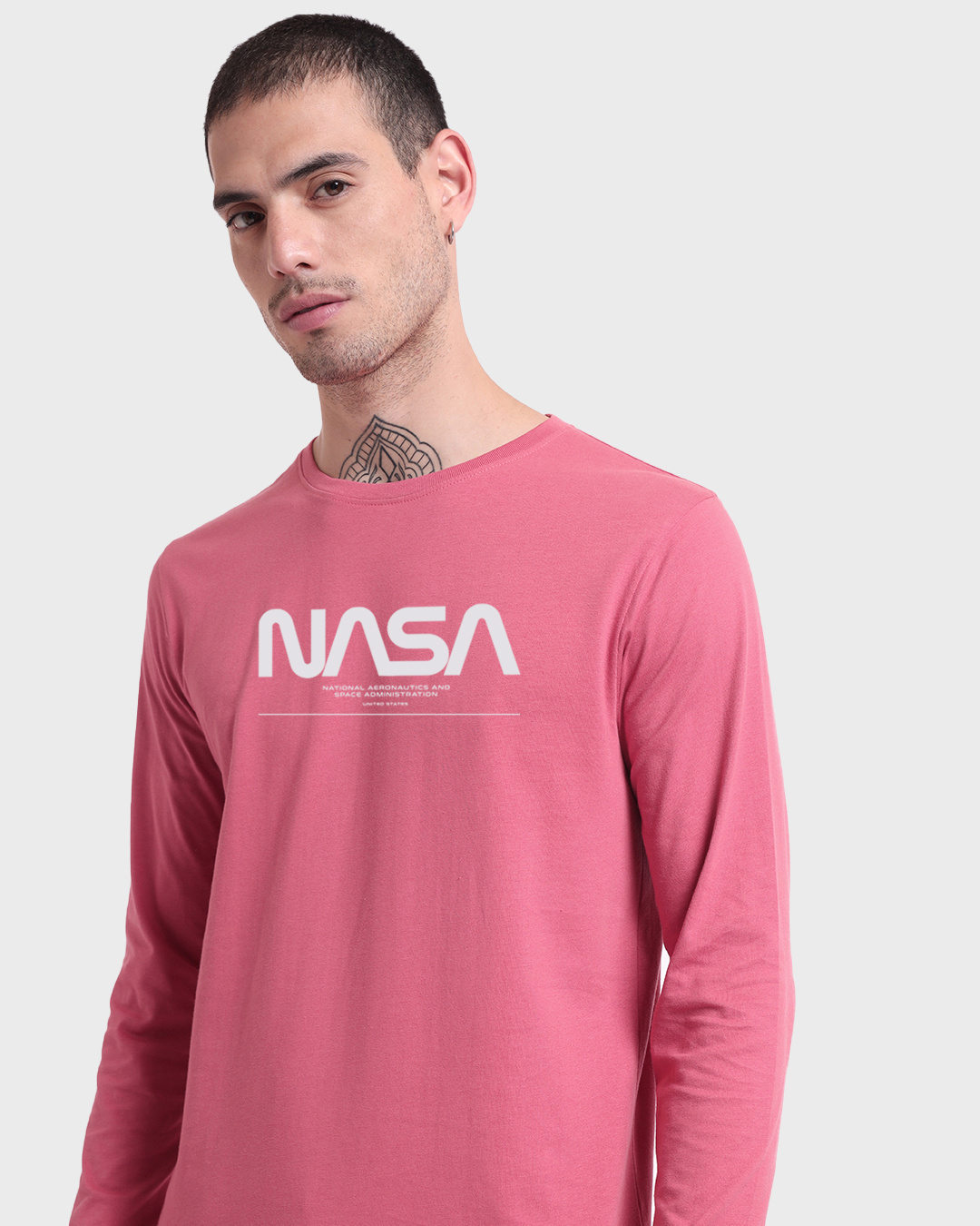 Shop Men's Pink I Need My Space Graphic Printed T-shirt-Back