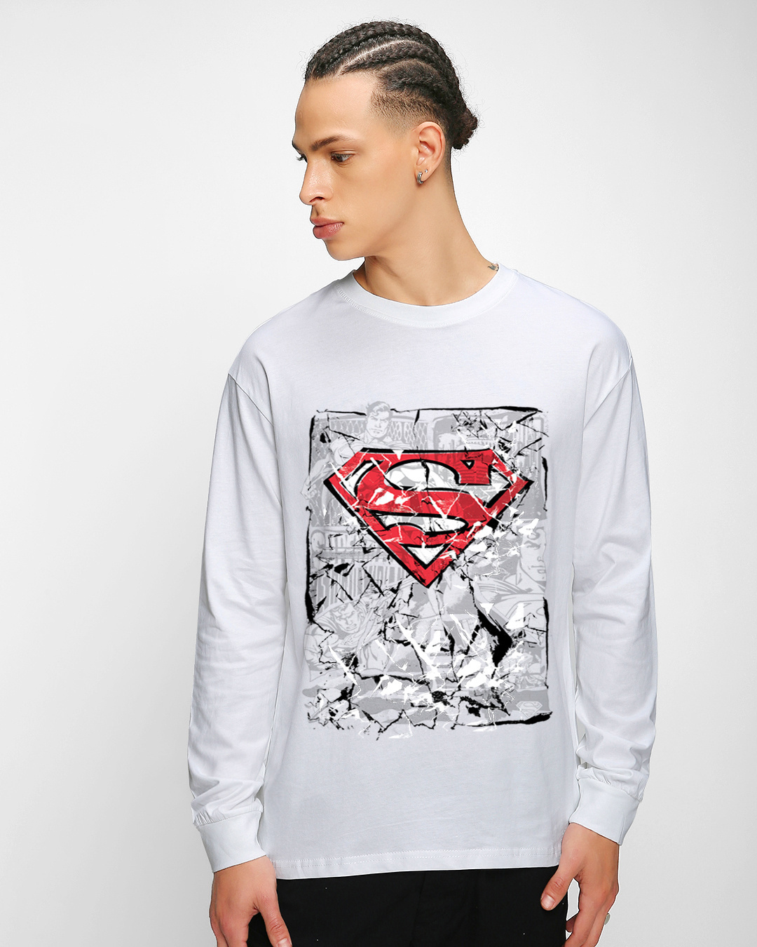 Shop Men's White Superfly Graphic Printed Oversized T-shirt-Back