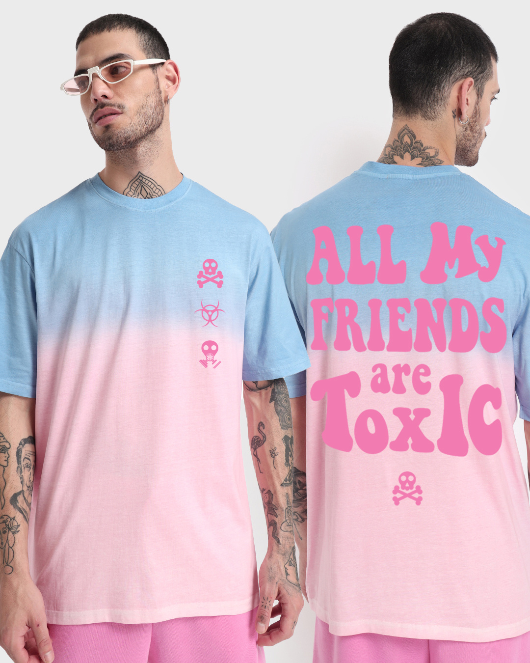 Buy Men's Toxic Tie & Dye Oversized Tshirt for Men pink Online at Bewakoof