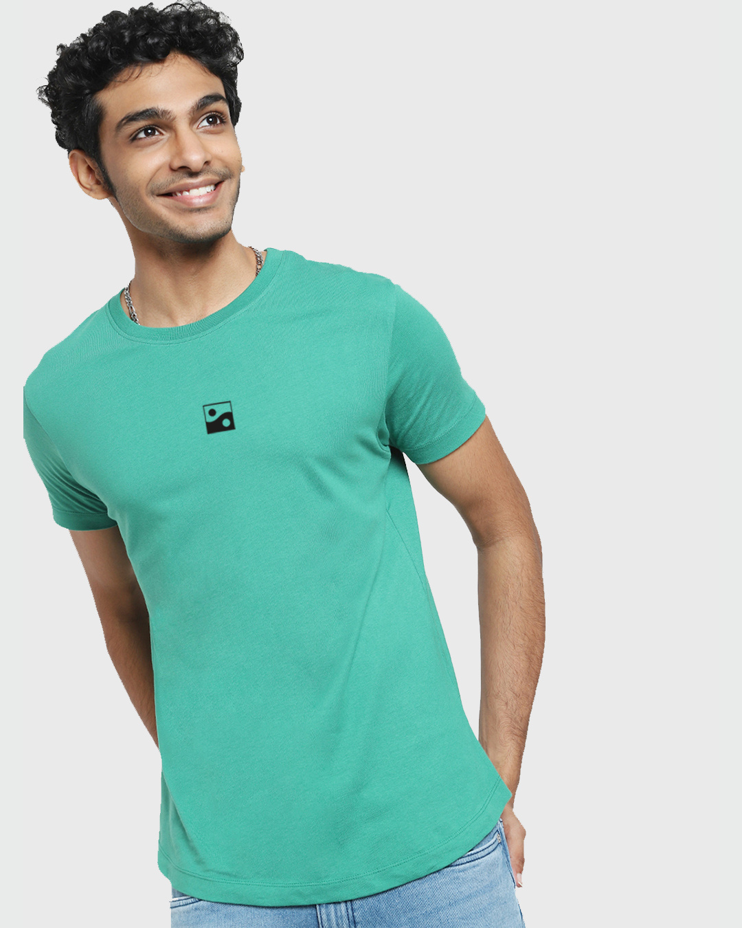 Shop Men's Green Karma Circles Typography Apple Cut T-shirt-Back