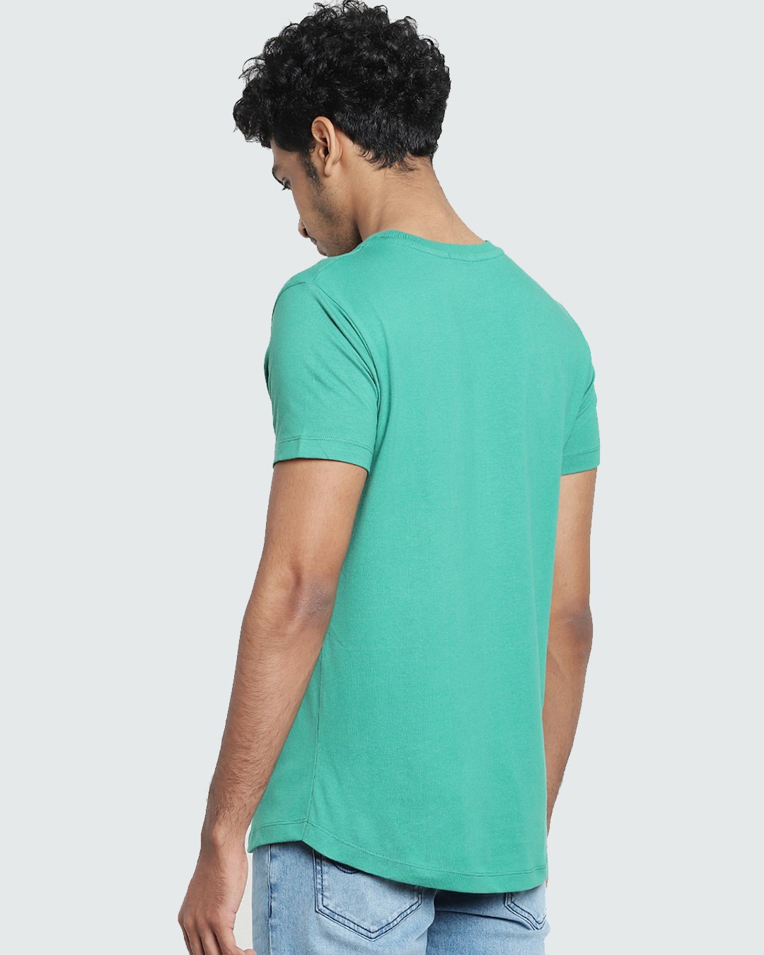 Shop Men's Green Peace Out Astronaut Graphic Printed Apple Cut T-shirt-Back