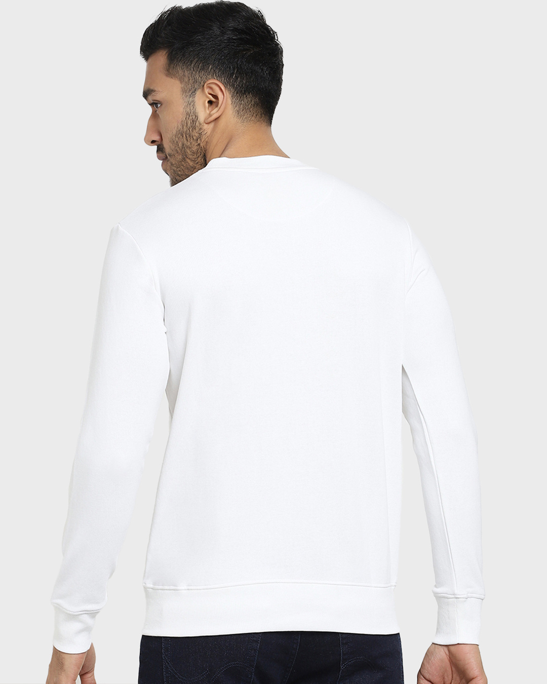 Shop Men's White Never Mind Typography Sweatshirt-Back