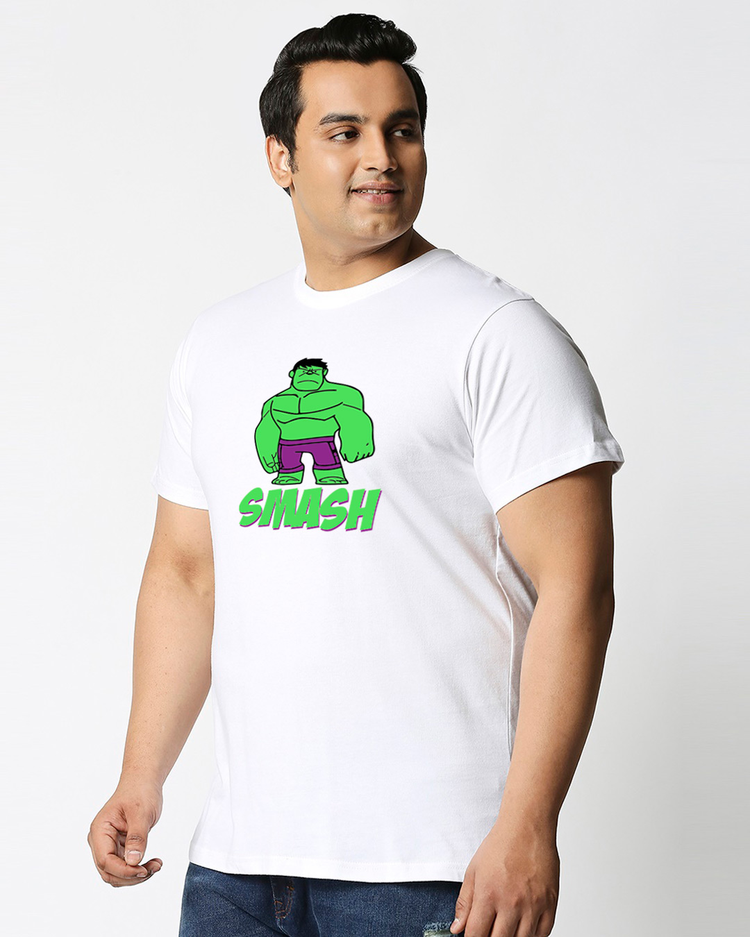 Shop Men's White Smash It (AVEGL) Graphic Printed Plus Size T-shirt-Back
