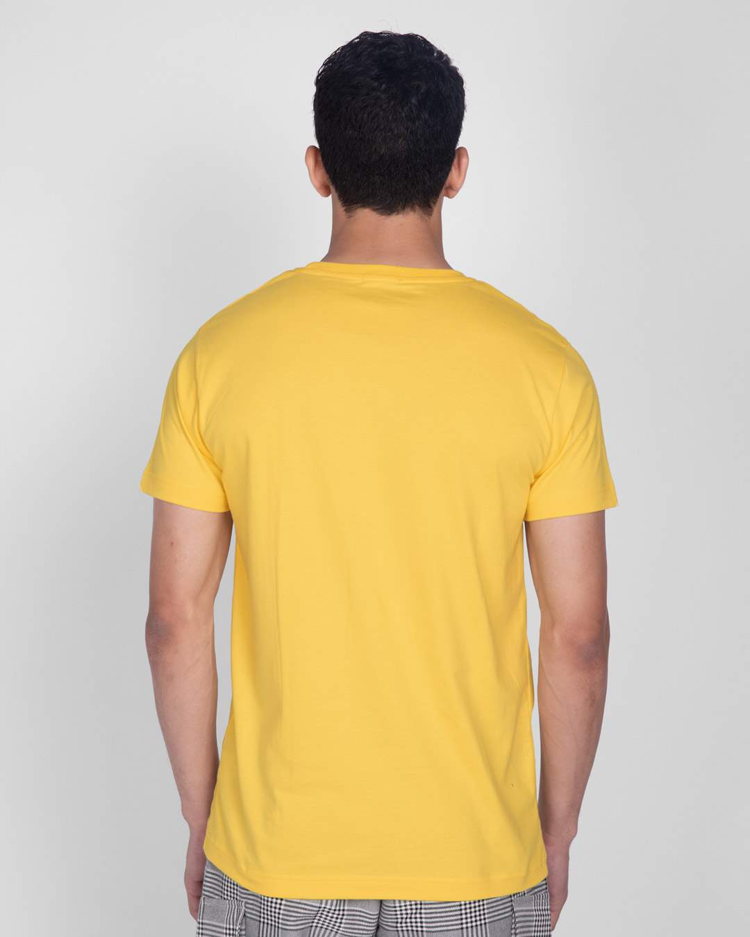 Shop Men Will Be.. Half Sleeve T-Shirt Happy Yellow-Back