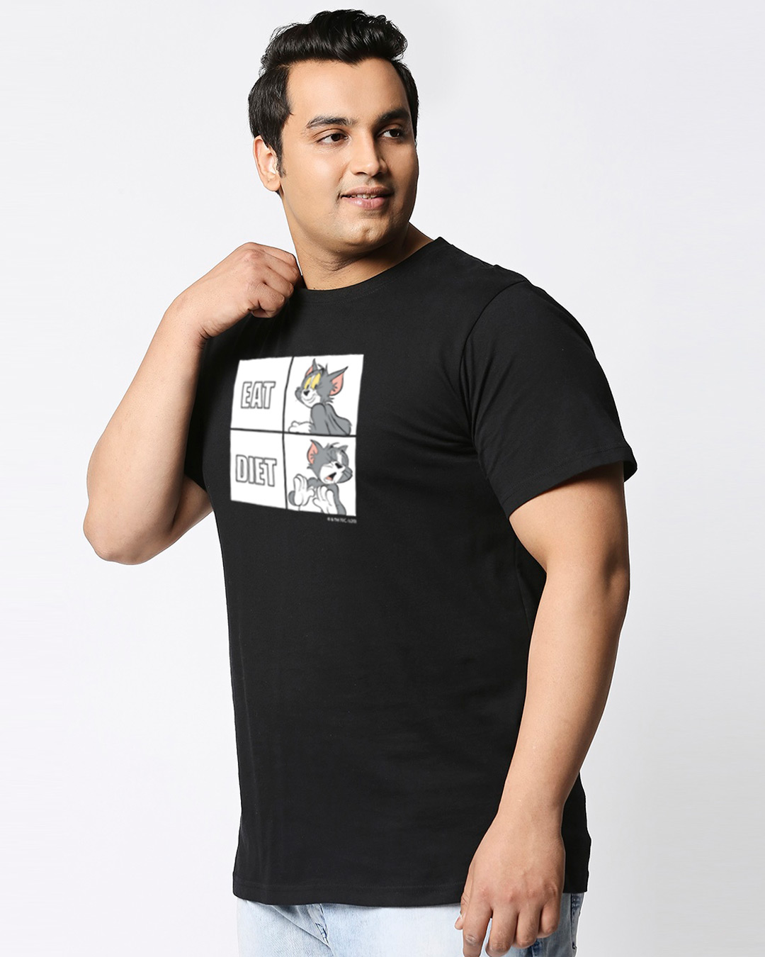 Shop Men's Black Eat Diet (TJL) Graphic Printed Plus Size T-shirt-Back