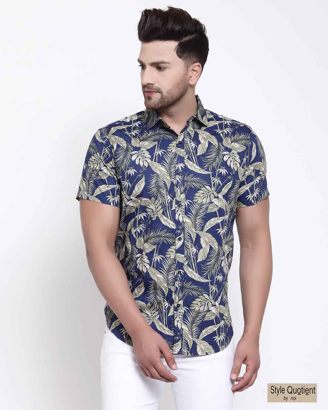 Buy Mens Blue Floral Prin T-Shirt for Men Online at Bewakoof