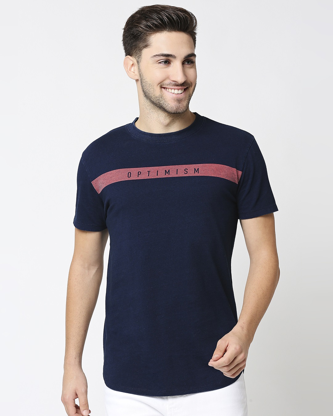 Shop Mens True Indigo Skate Cut Oversized T-shirt-Back