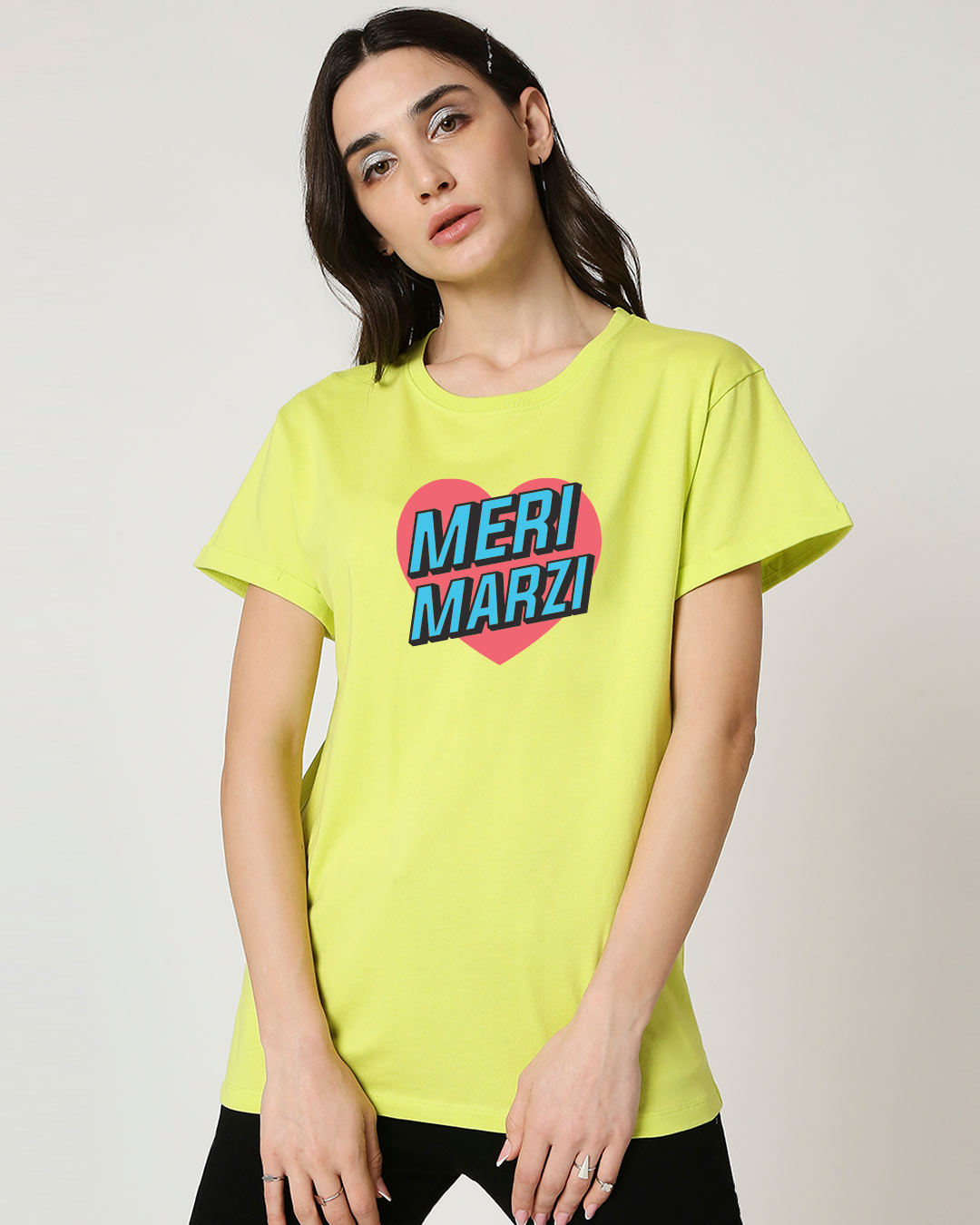 Shop Meri Marzi Boyfriend T-Shirt Neo Mint-Back