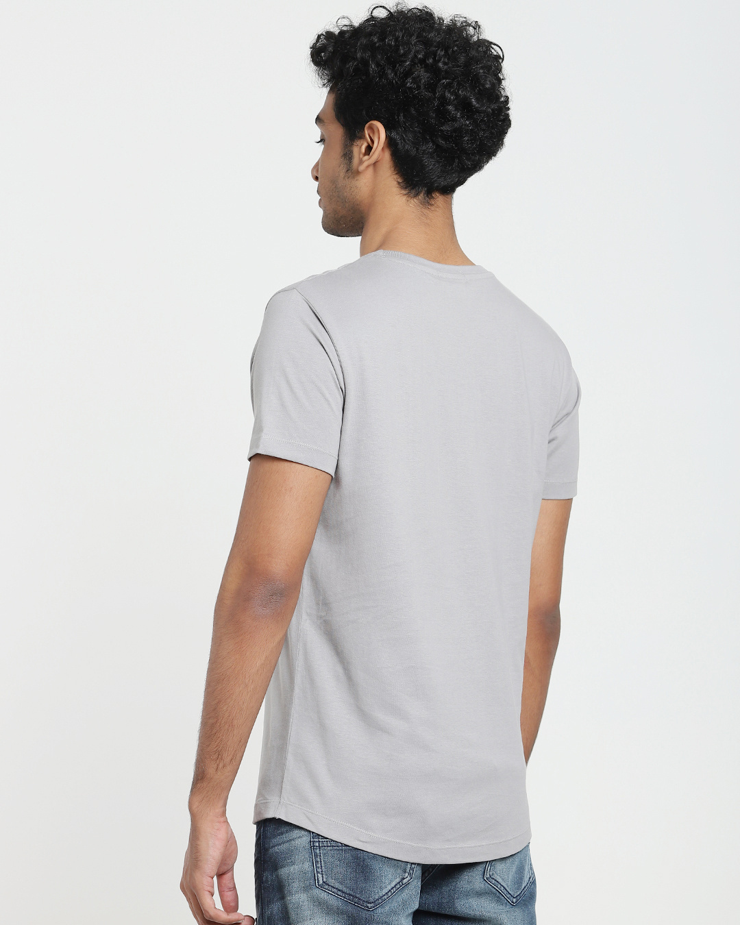 Shop Meteor Grey Apple Cut Half Sleeve T-Shirt-Back