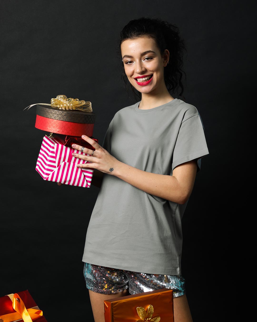 

Meteor Grey Boyfriend T-Shirt Women' Plain Boyfriend T-Shirts Bewakoof.com