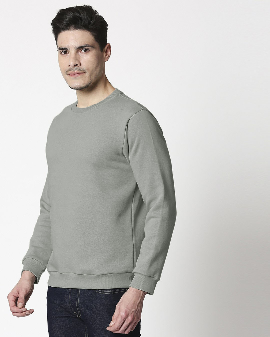 Shop Meteor Grey Fleece Sweatshirt-Back