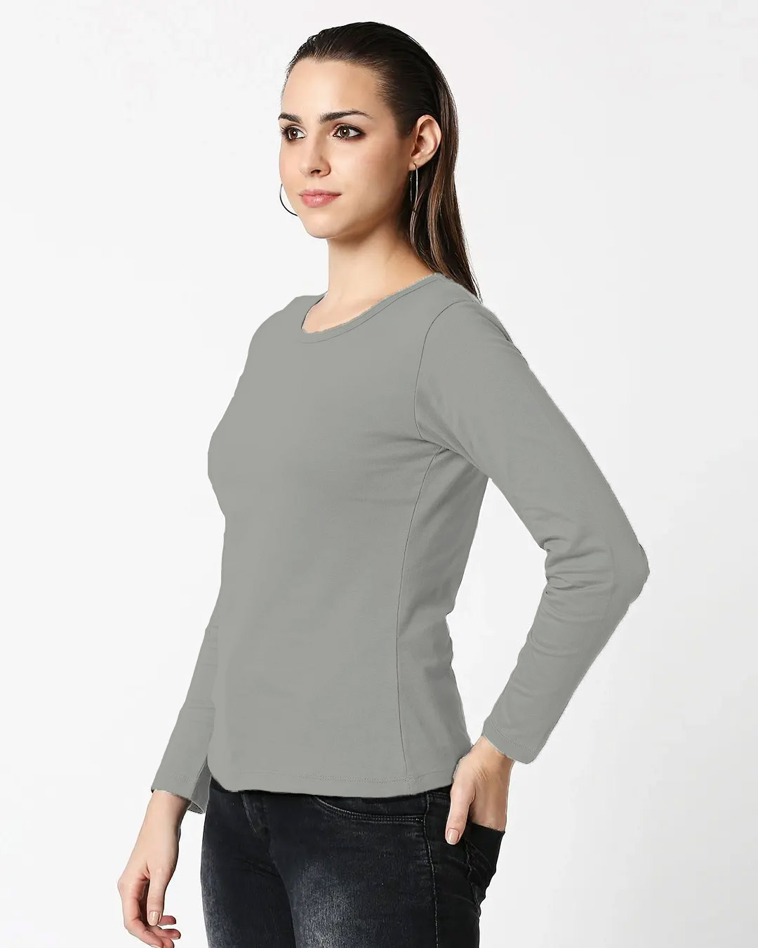 Shop Meteor Grey Full Sleeve T-Shirt-Back