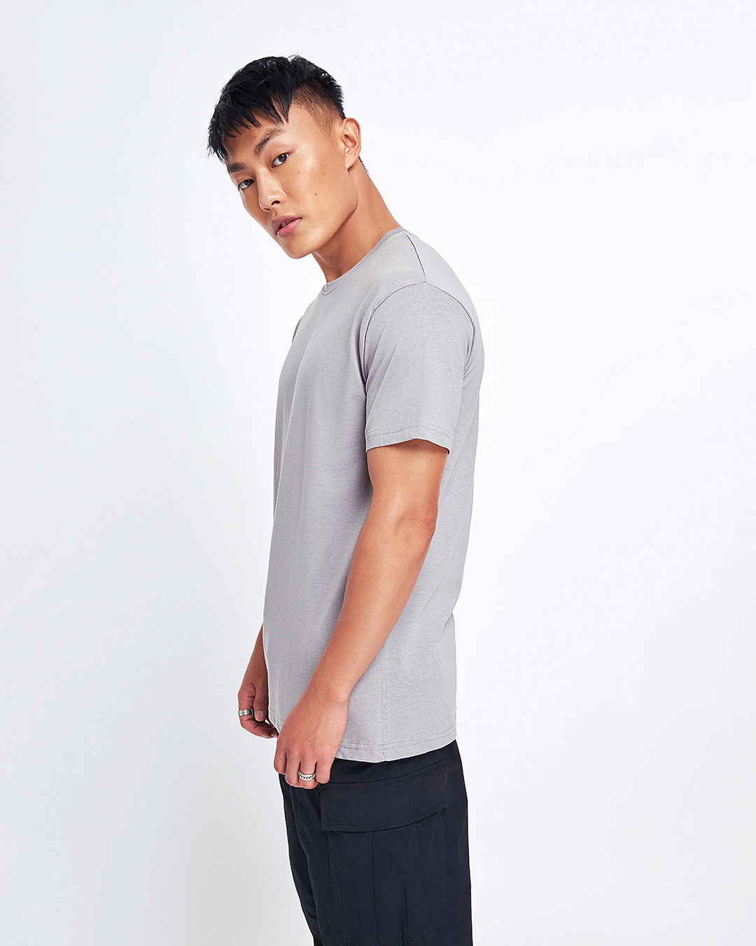Shop Meteor Grey Half Sleeve T-Shirt-Back