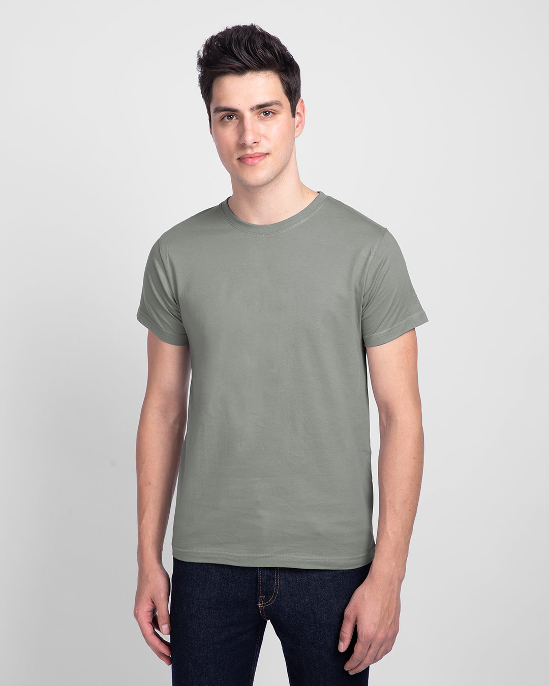 

Meteor Grey Half Sleeve T-Shirt Men' Plain T-Shirts Bewakoof.com