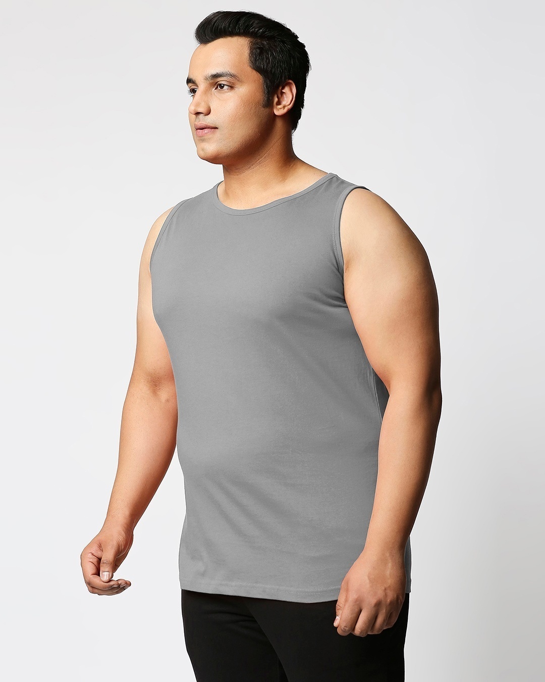 Shop Men's Grey Plus Size Vest-Back