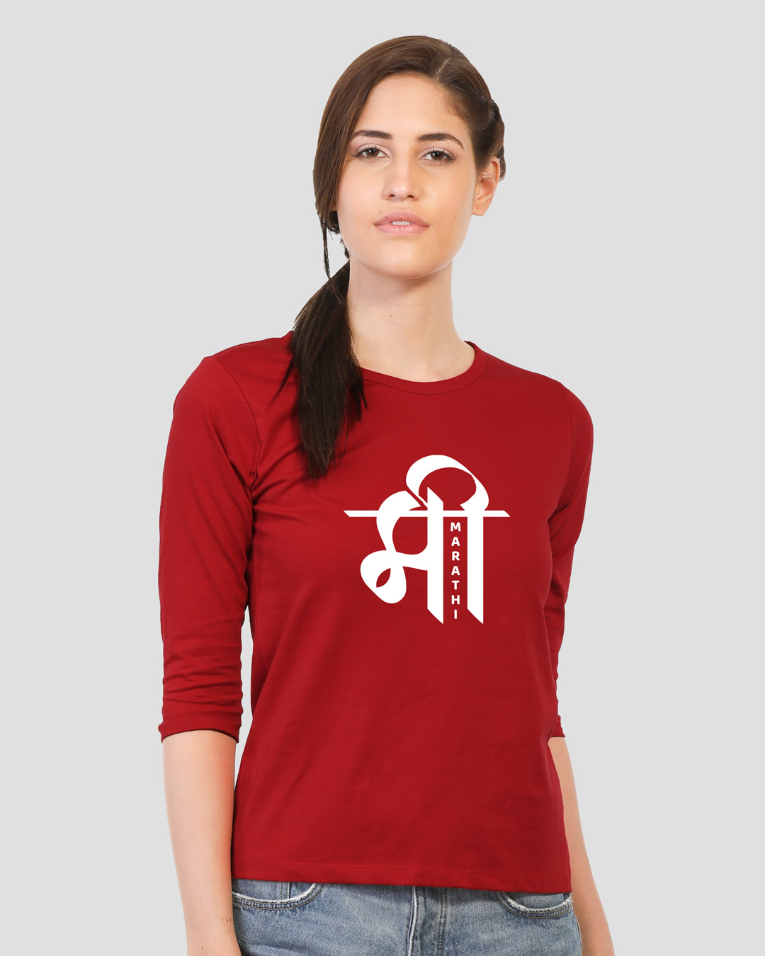 Shop Mi Marathi 3/4th Sleeve Slim Fit T-Shirt-Back