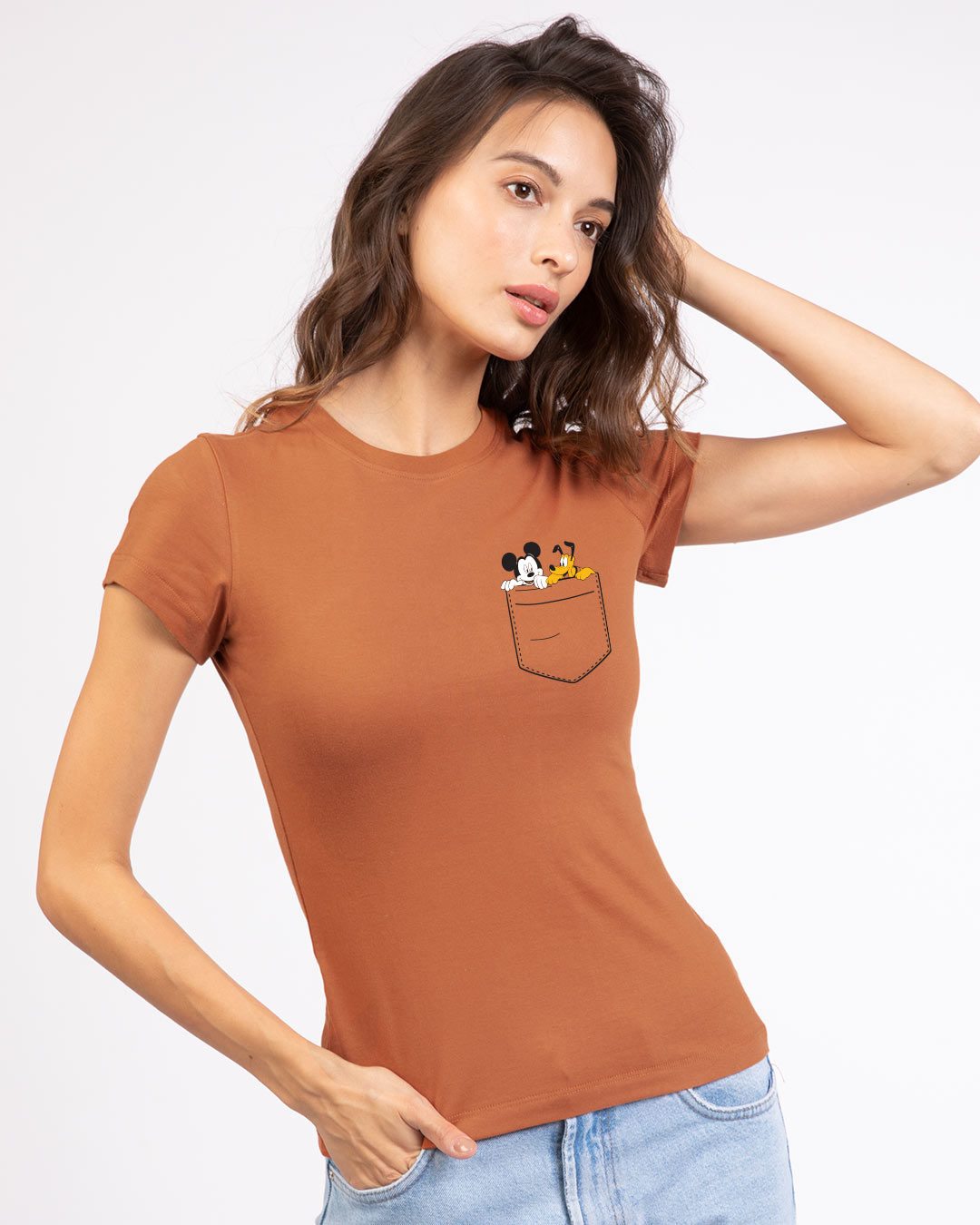 Shop Mickey And Pluto Half Sleeve T-shirt (DL)-Back
