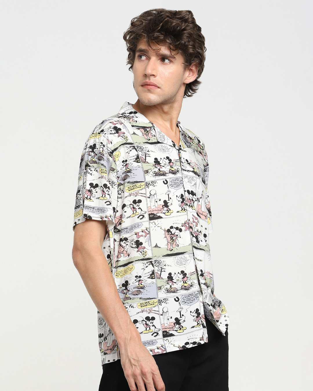 Shop Men's White Mickey AOP Shirt-Back