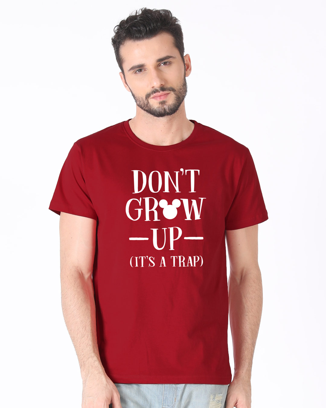 Shop Mickey Don't Grow Up Half Sleeve T-Shirt (DL)-Back