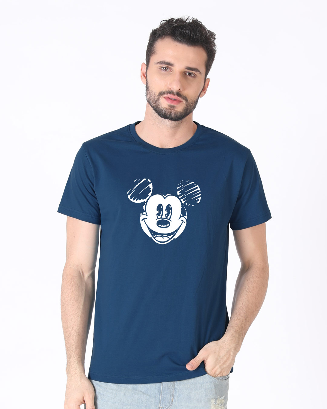 Shop Mickey Doodle Half Sleeve T-Shirt (DL)-Back