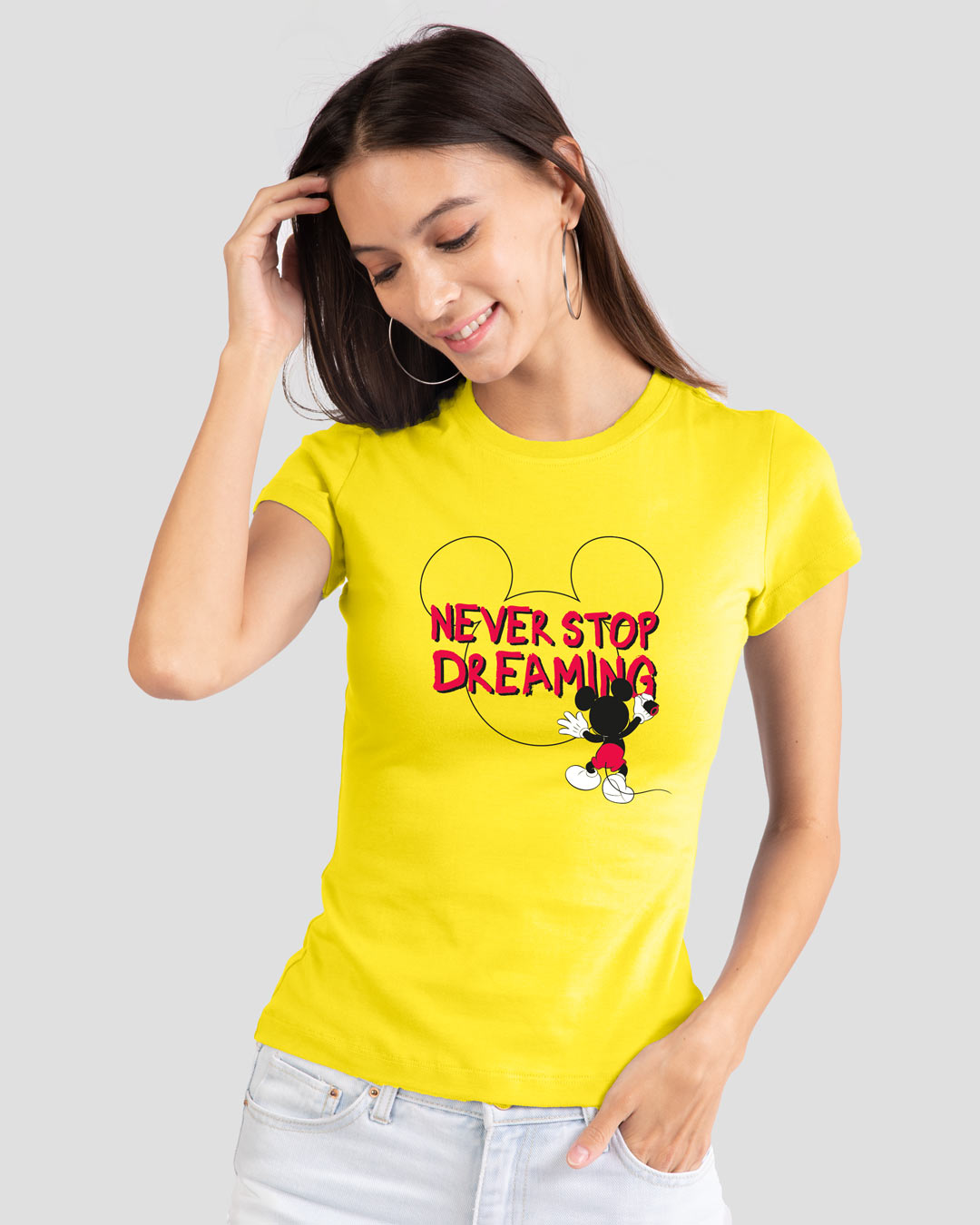 Shop Mickey Dreaming Half Sleeve T-Shirt (DL)-Back