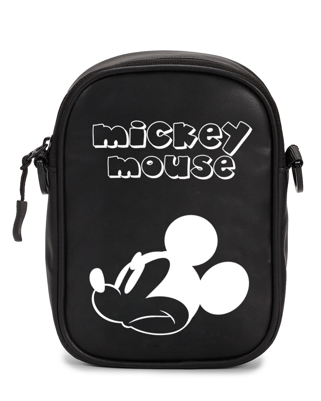 Shop Unisex Black Mickey Face Mini Printed Sling Bag-Back