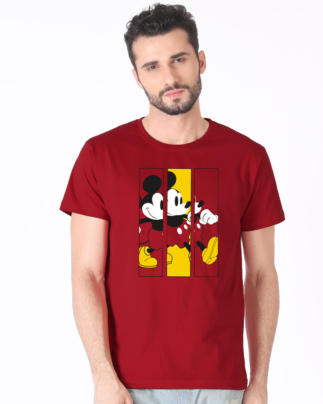 Shop Mickey Frames Half Sleeve T-Shirt (DL)-Back