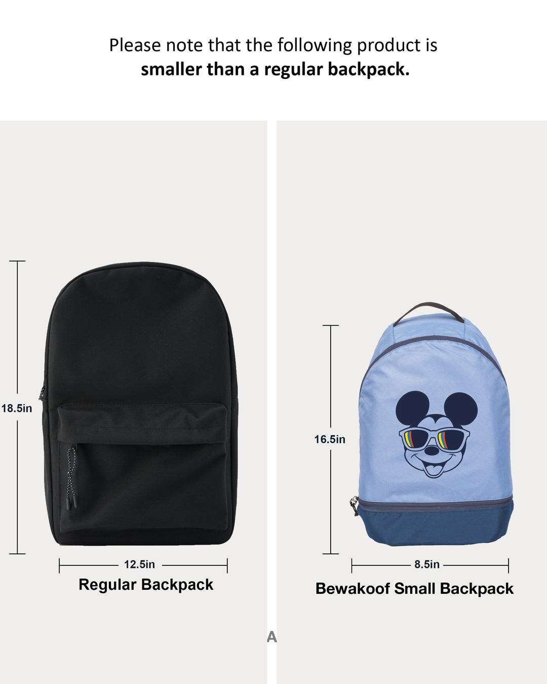 Shop Mickey Glasses Printed Small Backpack (DL)-Back