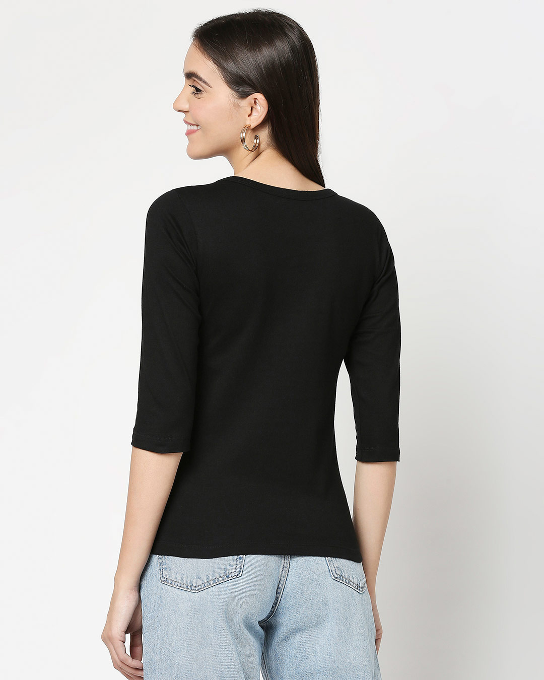 Shop Mickey Looks 3-4 Sleeve Slim Fit T-Shirt-Back