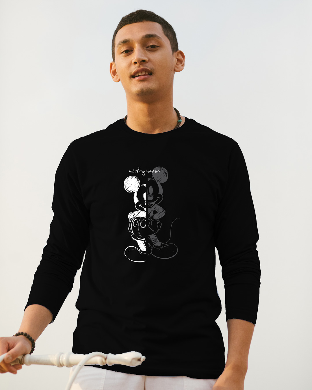 

Mickey Mouse Sketch Full Sleeve T-Shirt (DL) Men' Printed Full Sleeve T-Shirt Bewakoof.com, Black