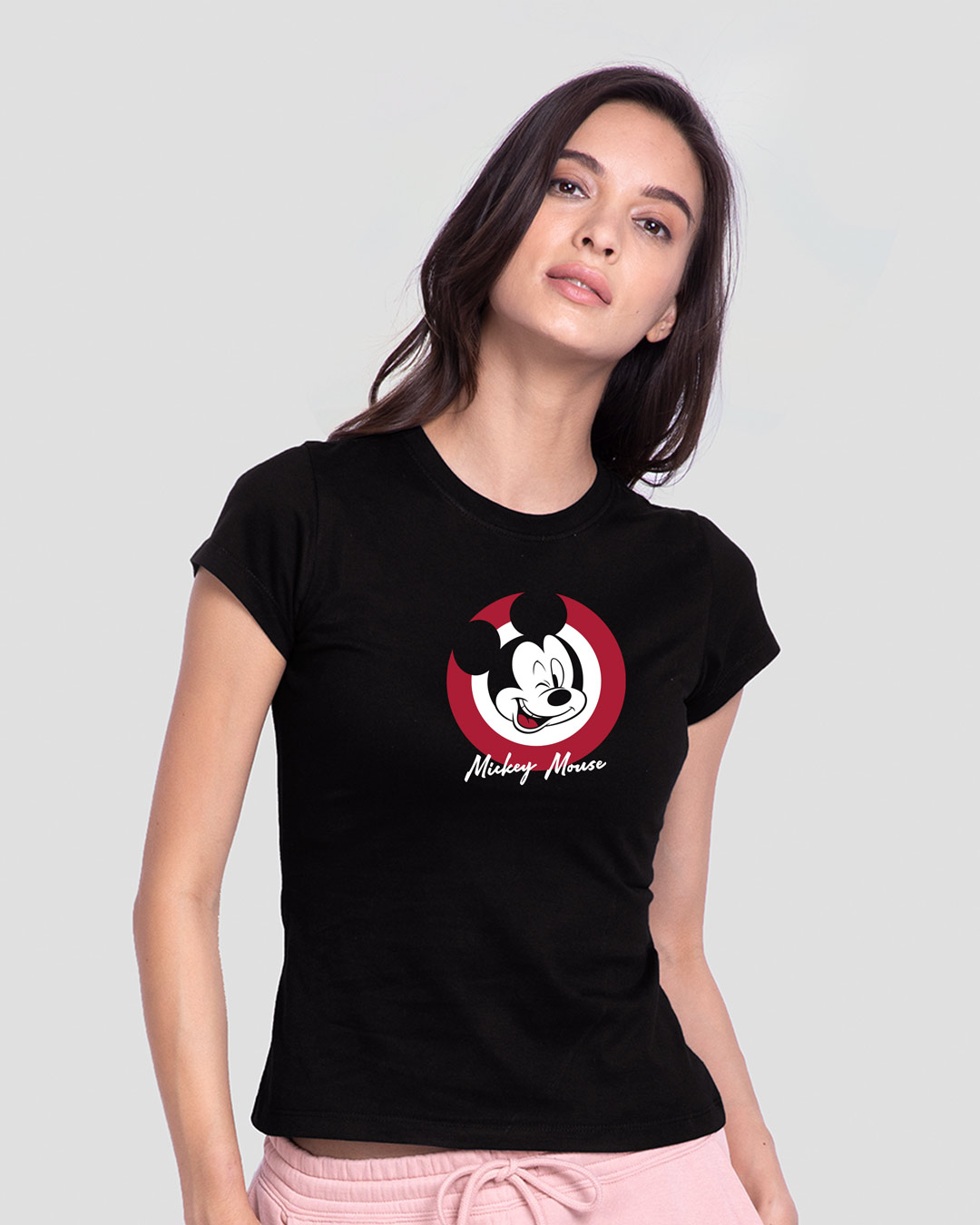 Shop Mickey Mouse Stamp Half Sleeves T-Shirt (DL)-Back