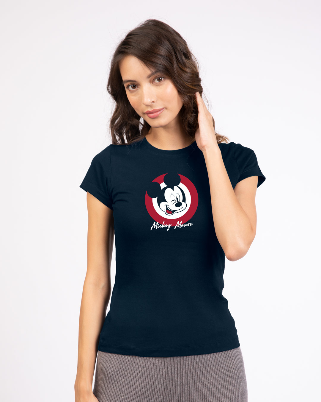 Shop Mickey Mouse Stamp Half Sleeves T-Shirt (DL)-Back